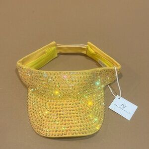 Yellow Visor with rhinestones